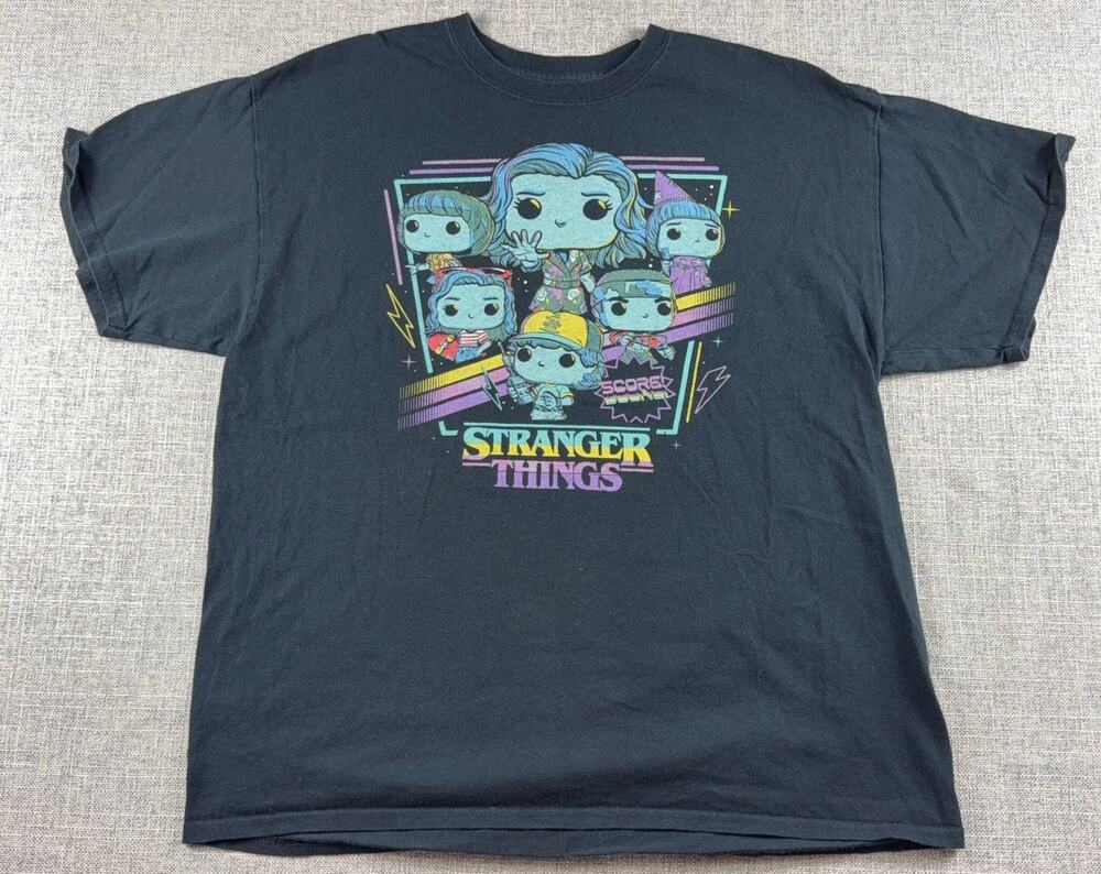 Stranger Things Funko Pop T Shirt Mens Large Black Netflix Eleven Dustin Tee